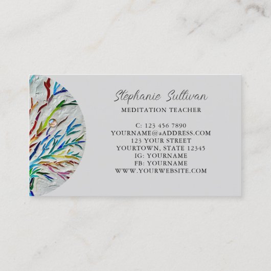 Moderner Einzigartiger Meditationslehrer Visitenkarte (Rückseite)