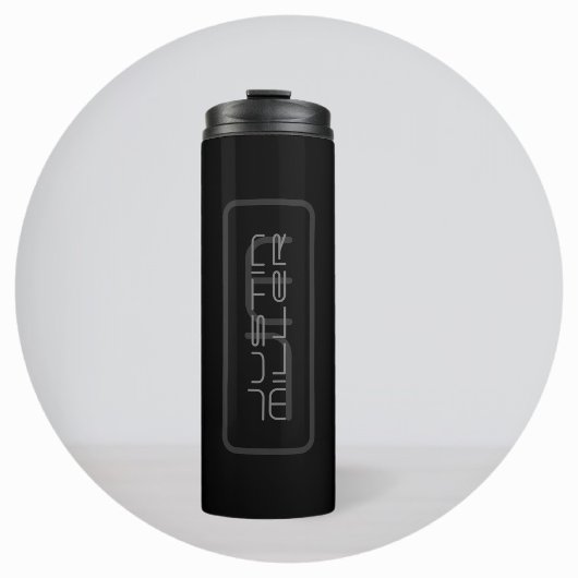 Moderner einzigartiger Name & Monogramm | Dunkelgr Thermosbecher
