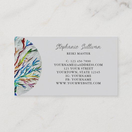 Moderner, einzigartiger Reiki Master Visitenkarte (Rückseite)