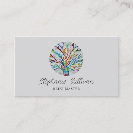 Moderner, einzigartiger Reiki Master Visitenkarte (Vorderseite)