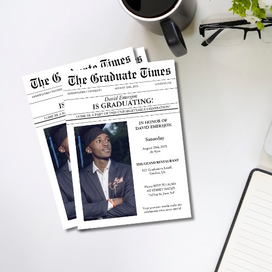 Moderner, einzigartiger Zeitungs-Foto-Abschluss Einladung