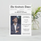 Moderner, einzigartiger Zeitungs-Foto-Abschluss Einladung (Stehend Vorderseite)