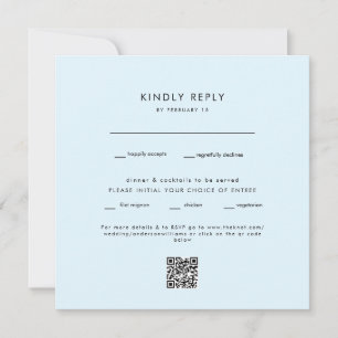 Moderner Eis Blue Square Wedding QR Code UAWG