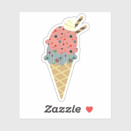 Moderner Eiscreme-Kon aus dem Mittelalter Aufkleber