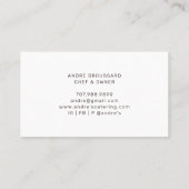 Moderner Eisenerz-Skillet-Catering Visitenkarte (Rückseite)