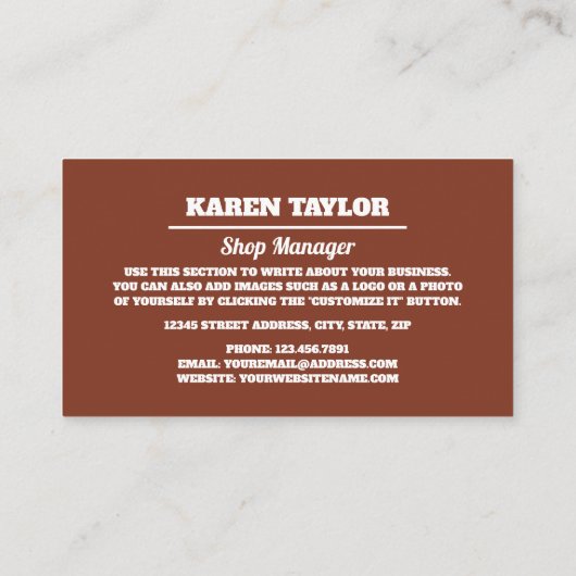 Moderner Eiskremsaal Visitenkarte (Rückseite)