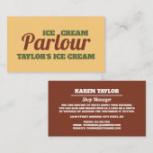 Moderner Eiskremsaal Visitenkarte (Vorne/Hinten)