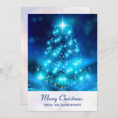 Moderner Electric Blue Christmas Tree Feiertagskarte (Vorne/Hinten)