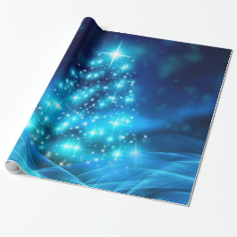 Moderner Electric Blue Christmas Tree mit Licht Geschenkpapier