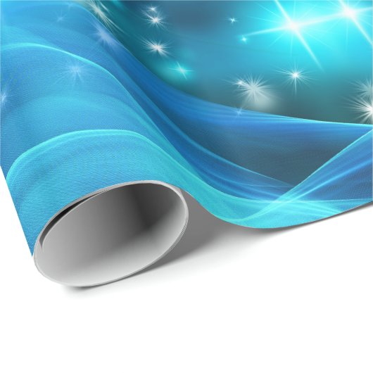 Moderner Electric Blue Christmas Tree mit Licht Geschenkpapier (Rolleneckpunkt)