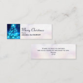 Moderner Electric Blue Christmas Tree mit Licht Mini Visitenkarte (Vorne/Hinten)