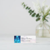 Moderner Electric Blue Christmas Tree mit Licht Mini Visitenkarte (Stehend Vorderseite)