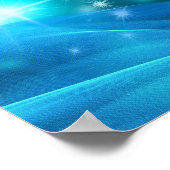 Moderner Electric Blue Christmas Tree mit Licht Poster (Ecke)