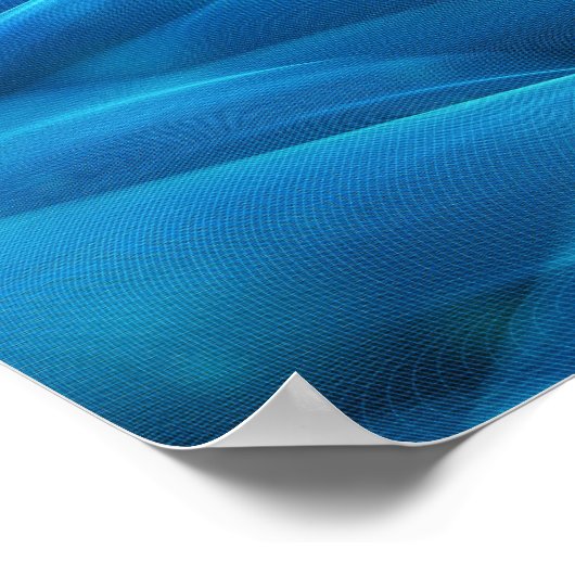 Moderner Electric Blue Christmas Tree mit Licht Poster (Ecke)