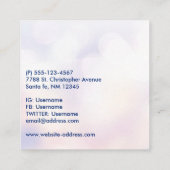 Moderner Electric Blue Christmas Tree mit Licht Quadratische Visitenkarte (Rückseite)