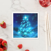 Moderner Electric Blue Christmas Tree mit Licht Serviette (Beispiel)