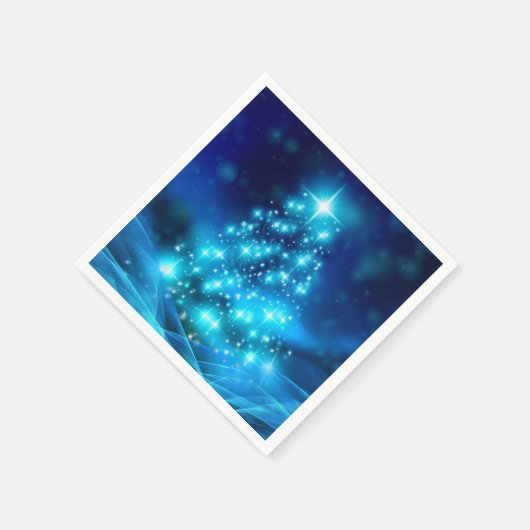 Moderner Electric Blue Christmas Tree mit Licht Serviette (Ecke)