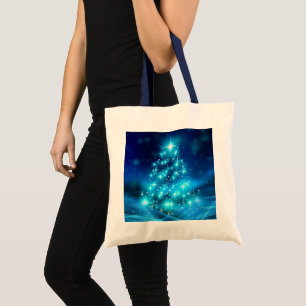 Moderner Electric Blue Christmas Tree mit Licht Tragetasche