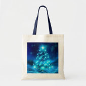 Moderner Electric Blue Christmas Tree mit Licht Tragetasche (Vorne)