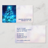Moderner Electric Blue Christmas Tree mit Licht Visitenkarte (Vorne/Hinten)