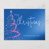 Moderner Electric Blue Christmas Tree Postkarte (Vorderseite)