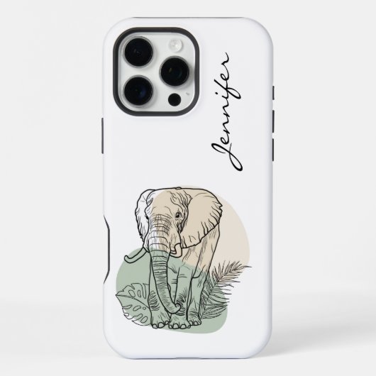 Moderner Elefant iPhone Hülle (Rückseite)