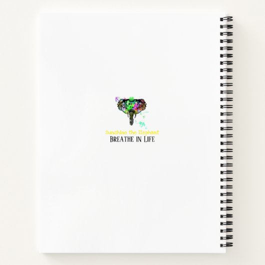 Moderner Elefant Mandala Regenbogen Farbe Spritzer Notizblock (Rückseite)