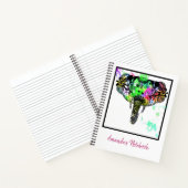 Moderner Elefant Mandala Regenbogen Farbe Spritzer Notizblock (Innenseite)