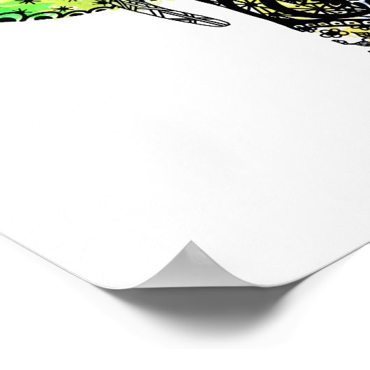 Moderner Elefant Mandala Regenbogenfarbe Spritzer Poster (Ecke)