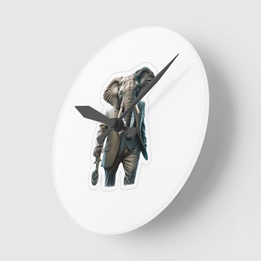 Moderner Elefant Runde Wanduhr (Winkel)