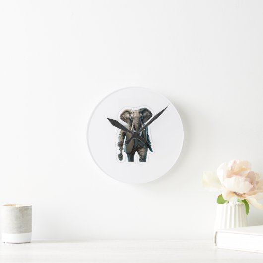 Moderner Elefant Runde Wanduhr (Zuhause)