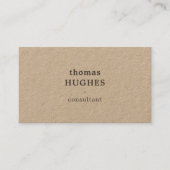 Moderner Elegant Brown Kraft Consultant Visitenkarte (Vorderseite)