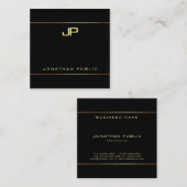 Moderner Elegant Glam Gold Monogram Schlicht Luxe Quadratische Visitenkarte (Vorne/Hinten)