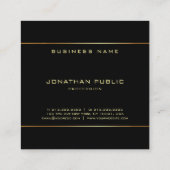 Moderner Elegant Glam Gold Monogram Schlicht Luxe Quadratische Visitenkarte (Rückseite)