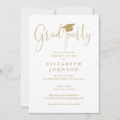 Moderner Elegant Gold Grad Party Script Abschluss Einladung (Vorderseite)