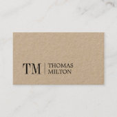 Moderner Elegant Kraft Bold Monogram Consultant Visitenkarte (Vorderseite)