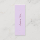 Moderner Elegant Sleek Solicitor Lavender Mini Visitenkarte (Vorderseite)