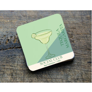 Moderner Elegant Tequila Social Club Dark Green US Getränkeuntersetzer