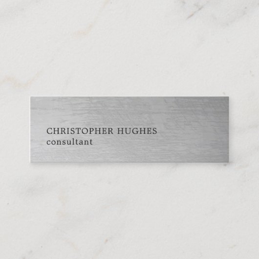 Moderner Elegant Texture Gray Consultant Mini Visitenkarte (Vorderseite)