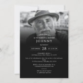 Moderner eleganter 2-Foto-Begräbnisdienst Einladung (Vorderseite)