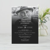 Moderner eleganter 2-Foto-Begräbnisdienst Einladung (Stehend Vorderseite)