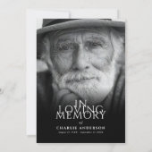 Moderner eleganter 2-Foto-Begräbnisdienst Einladung (Rückseite)