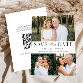 Moderner Eleganter 3 Foto QR Code Save The Date