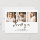 Moderner Eleganter 4 Foto Collage Script Abschluss Dankeskarte (Vorderseite)