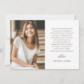 Moderner Eleganter 4 Foto Collage Script Abschluss Dankeskarte (Rückseite)