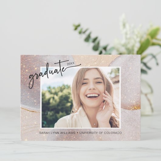 Moderner Eleganter Abschluss Ankündigung (Stehend Vorderseite)