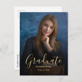 Moderner Eleganter Abschluss Ankündigung Postkarte (Vorne/Hinten)