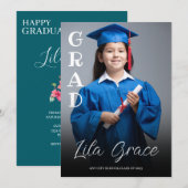 Moderner Eleganter Abschluss Einladung (Vorne/Hinten)