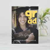 Moderner Eleganter Abschluss Einladung (Stehend Vorderseite)