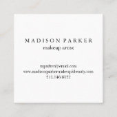 Moderner eleganter abstrakter Schönheits-Stylist Quadratische Visitenkarte (Rückseite)